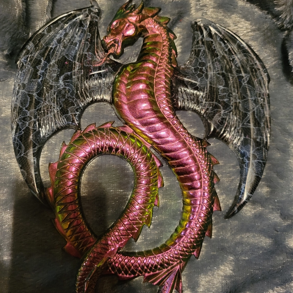 Unique resin dragon wall hanging